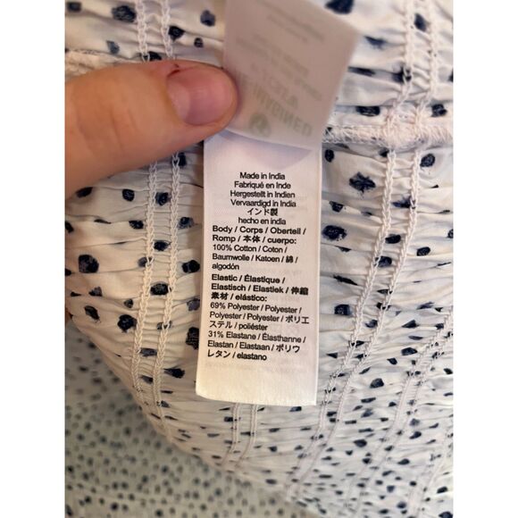 NWT J.Crew Puff-sleeve Smocked Mini Dress Polka Dot - Picture 8 of 10